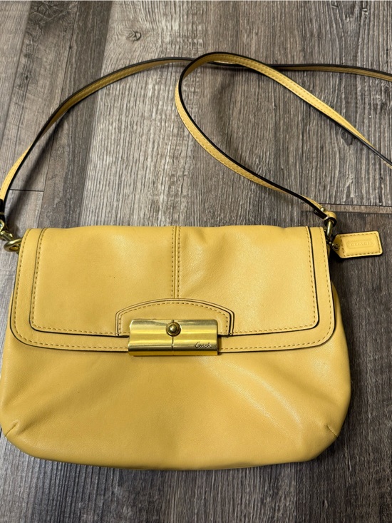 Coach Handbags - Coach Yellow Leather Crossbody with Gold Hardware